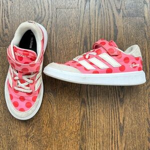 Adidas Kids Disney Minnie Red Polka Dot Sneakers Size 2
